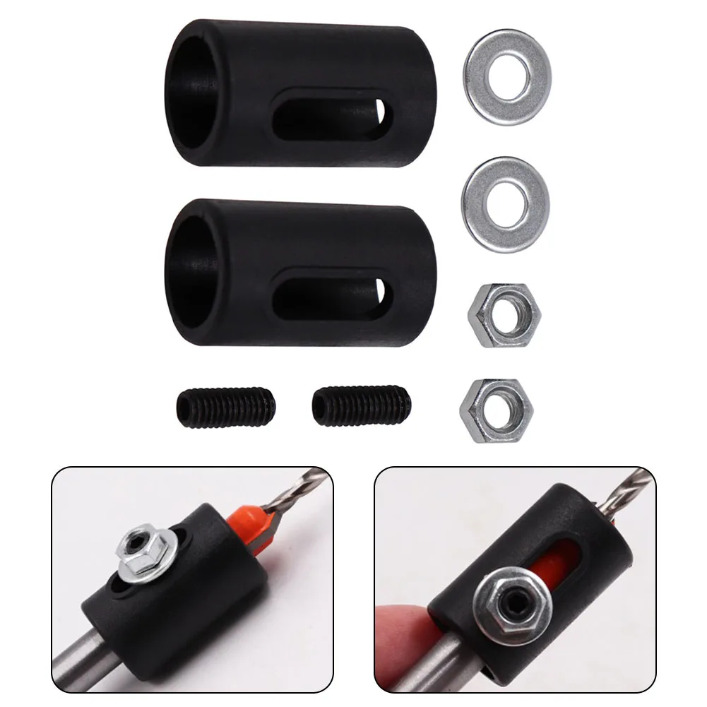 Woodworking drill accessories 2Set Woodworking Drill Limiter Depth Stop Collars Ring Positioner Double-hole Woodworking Accessories Stop Ring