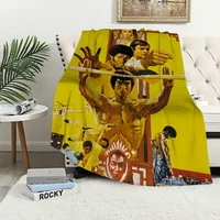 Kung fu B-Bruce L-Lee Blanket Plush Nap Sofa rug for Living Room Warm Office Bedroom Birthday Home Travel Kid Gifts 2