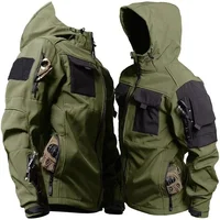 Hooded Tactical Jacket Men Army Training Wear-resistant Windbreaker Outdoors Camping Waterproof Coat Winter Cargo Instructor Top 2