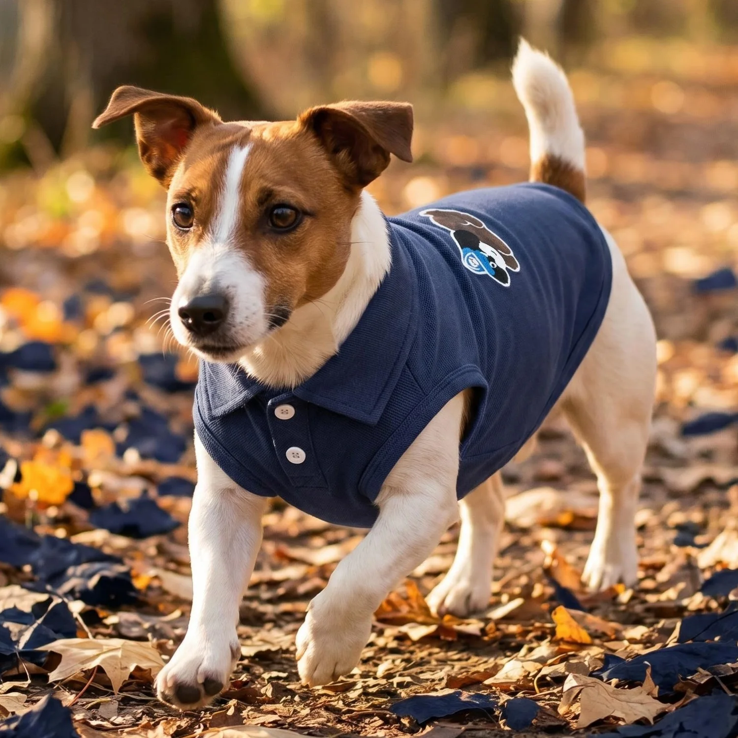 Polo ricamata alla moda per cani, traspirante, senza maniche, abbigliamento per animali domestici di piccola taglia, per passeggiate all'aperto. - Image 2