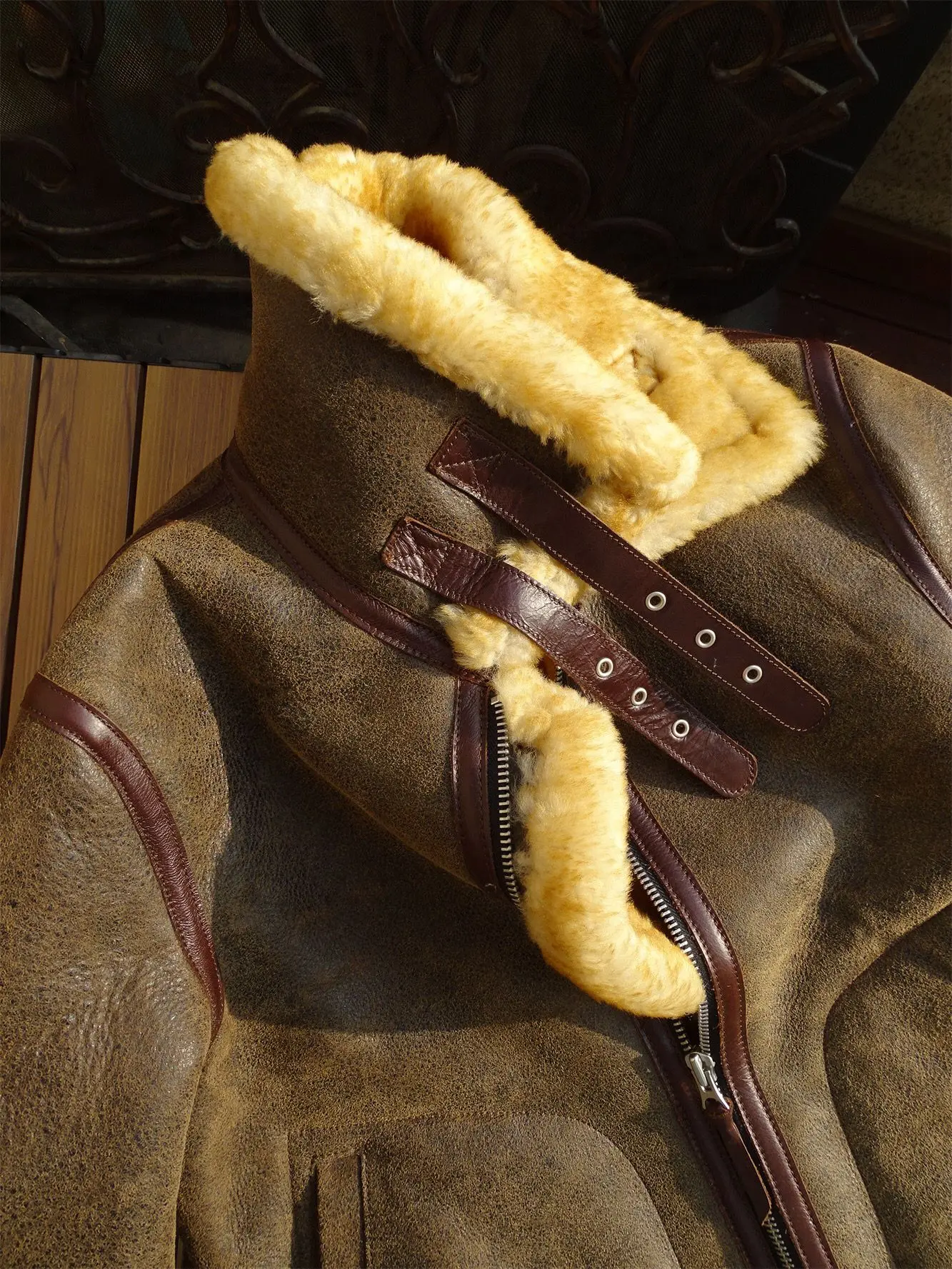 Jacket Jaqueta De LÃ£ De Carneiro Masculina Couro Masculino