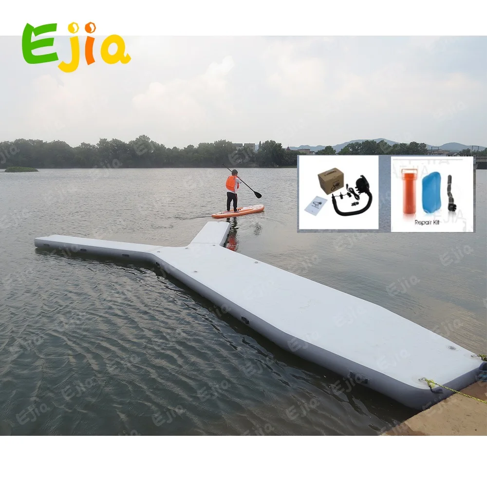 Heavy Duty Drop Stitch Large Inflatable Lake Water Floating Air Tubes  Pontoon Yacht Boat Dock Platform Jet Ski Inflatable Dock