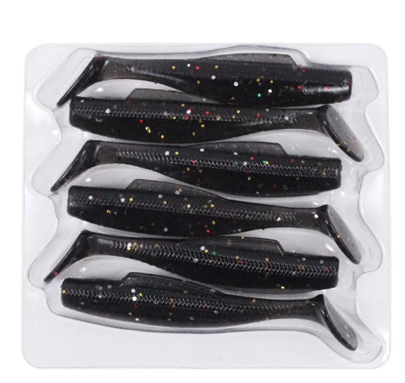 TAKEDO 6 Stück/Beutel 8CM 3,5G TPR-Material Schwimmköder Weiche Insektenköder Wobbler Angelzubehör T-Schwanz Wurm Weichköder für Seebarsch – Detail 14