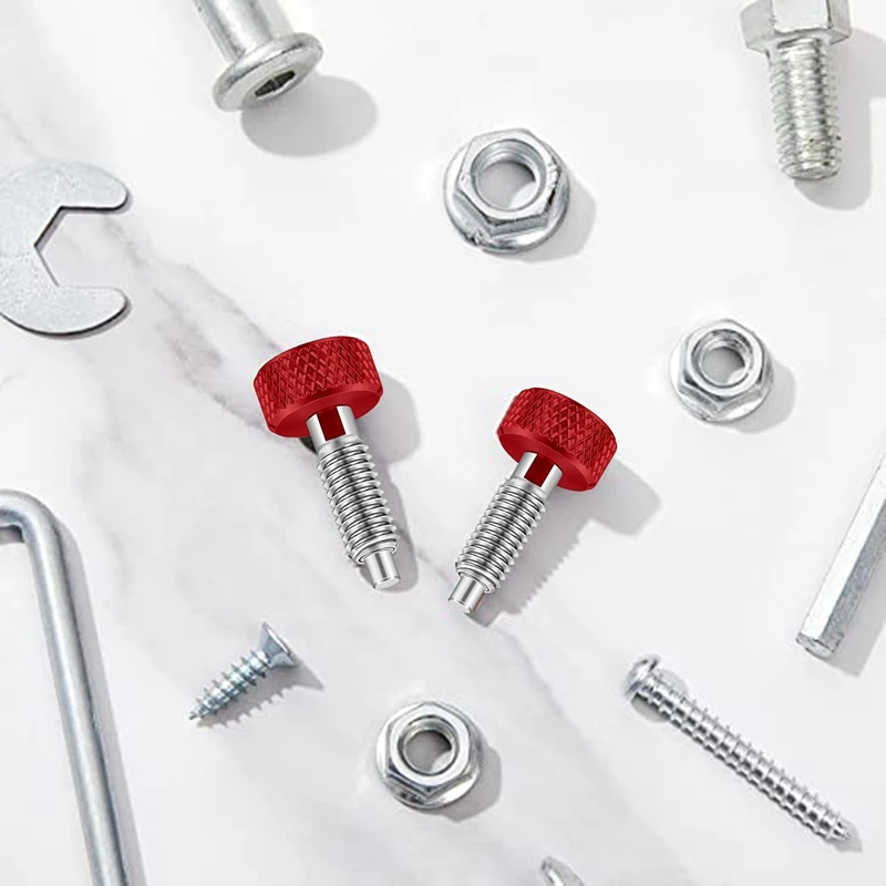 B62B-Red Hand Retractable Spring Plunger With Knurled Handle M6 Type Quick Release Pins For Rolling Toolbox