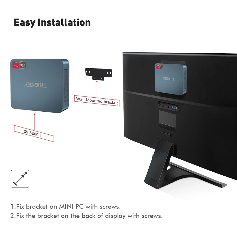 TRIGKEY S5 AMD Ryzen 7 5800H MINI PC DDR4 16G/32GB 500GB NVMe SSD