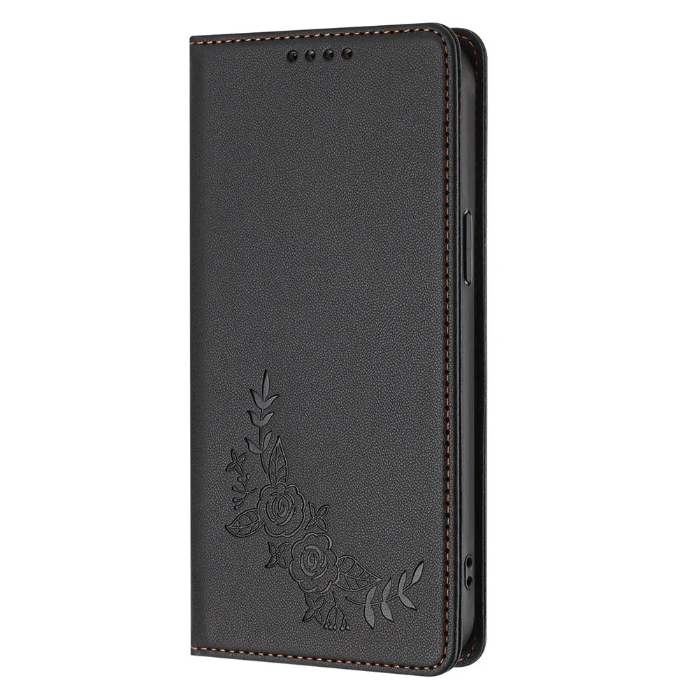 Magnetic Wallet Flip Leather Case with Butterfly Flower Design