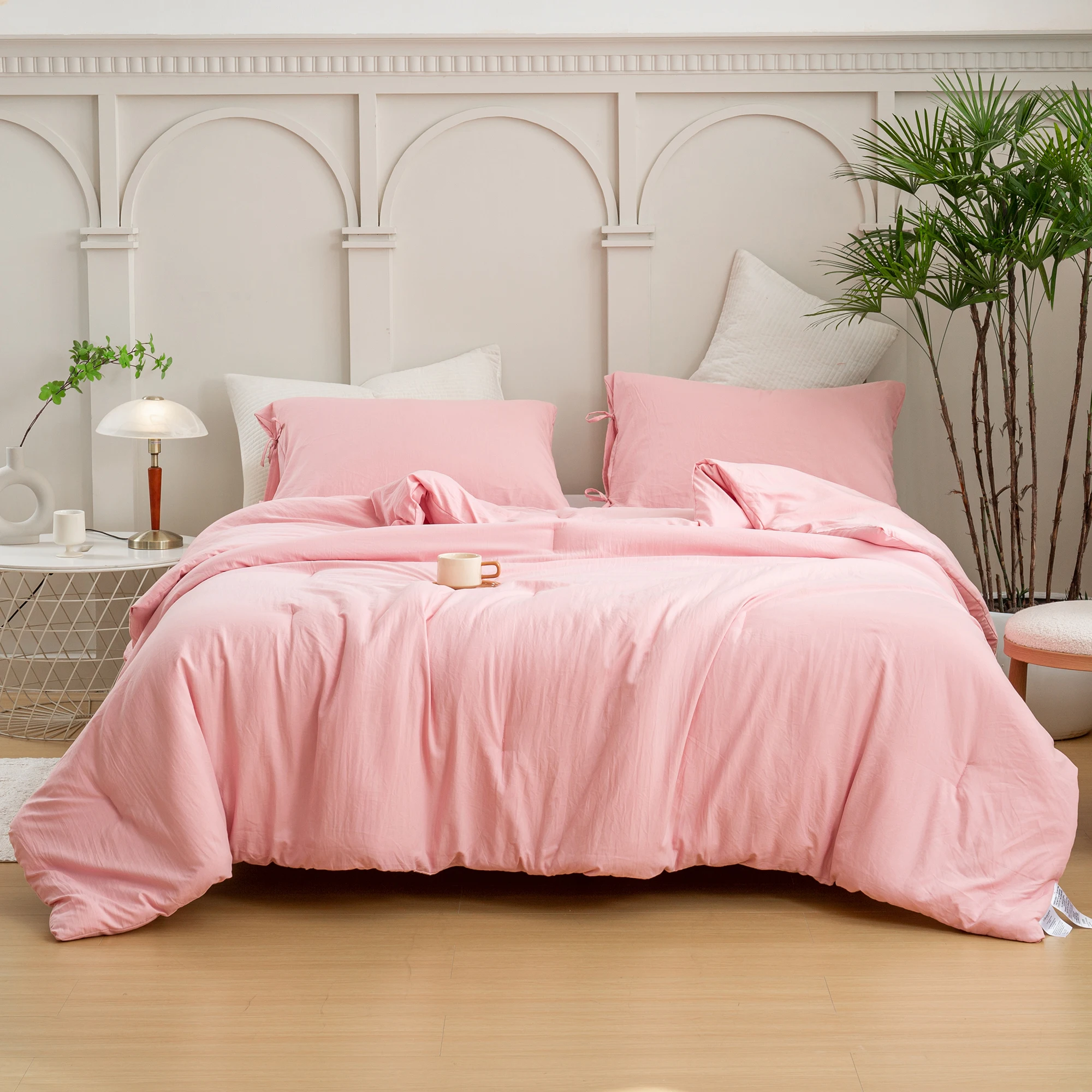 

Comfy Washed Poly cotton 3 Piece Comfort Fluffy, Lightweight but Warm All Season.Ultra-Soft Full Size Comforter Sets.