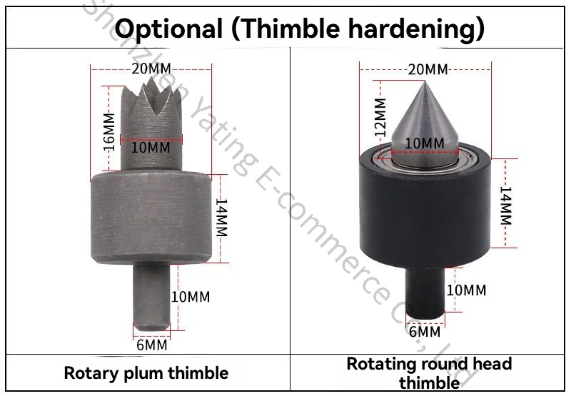 Woodworking Lathe Rotary Movable Top Round Pointed Plum Blossom Top Needle Drill