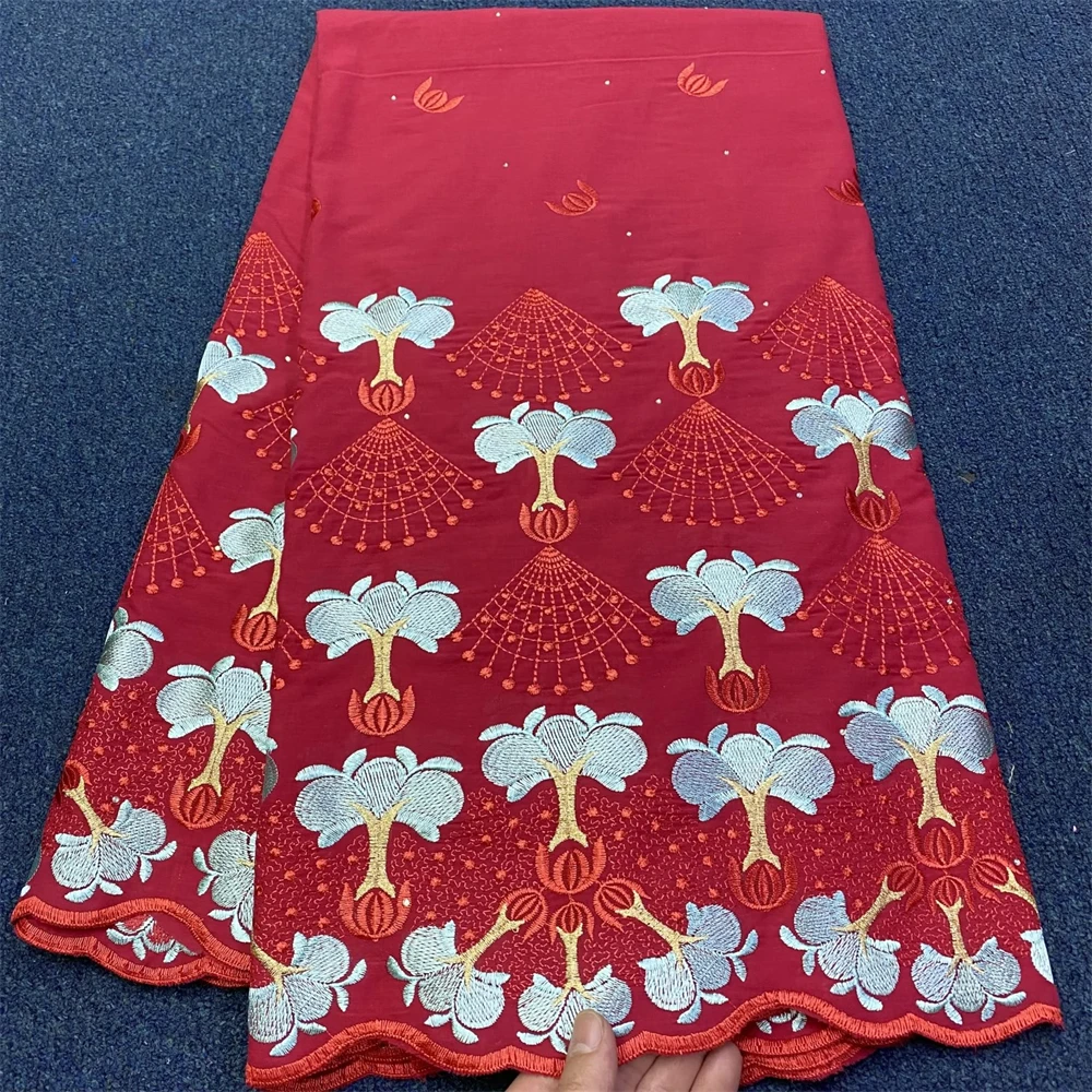 

High Quality Lafaya Cotton African Lace Fabric, Wine Lace, Embroidered Swiss Voile, Latest, 2023
