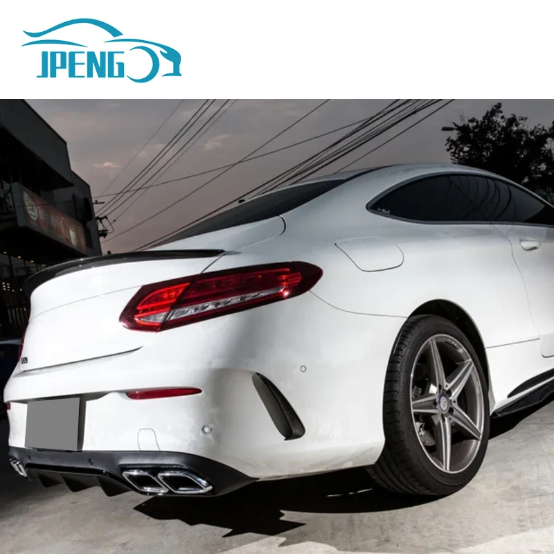 Copertura Presa D'Aria Posteriore Paraurti Per Mercedes Classe C C205 Coupé AMG-Line 2015-2018 – Nero Lucido, 2 Pezzi