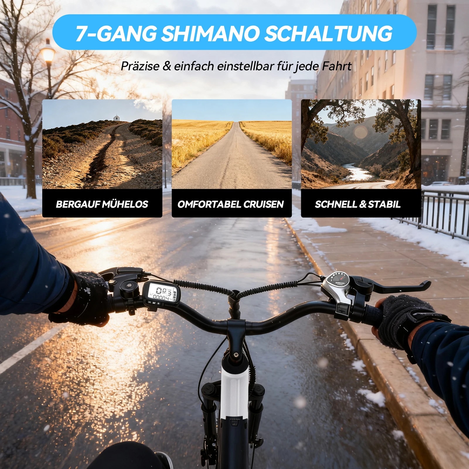 Eskute C100 Plus Erwachsenen-Elektrofahrrad 250W Motor 36V 13Ah Akku 26*2,1 Zoll Reifen Urbanes Pendler-E-Bike – Detail 1