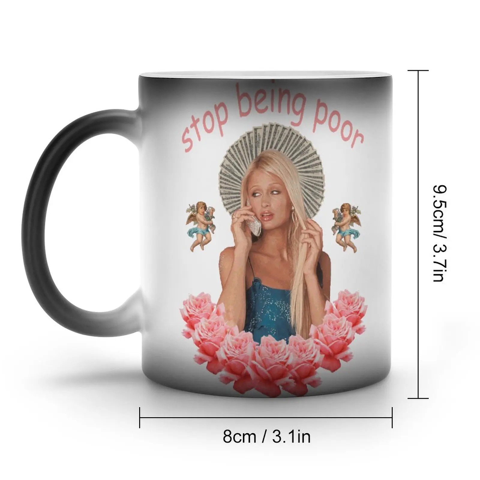 Paris Hilton Mug Stop Being Poor Meme Wholesale Kawaii Mug Ceramic Cafe The  Changes Color Cups - AliExpress