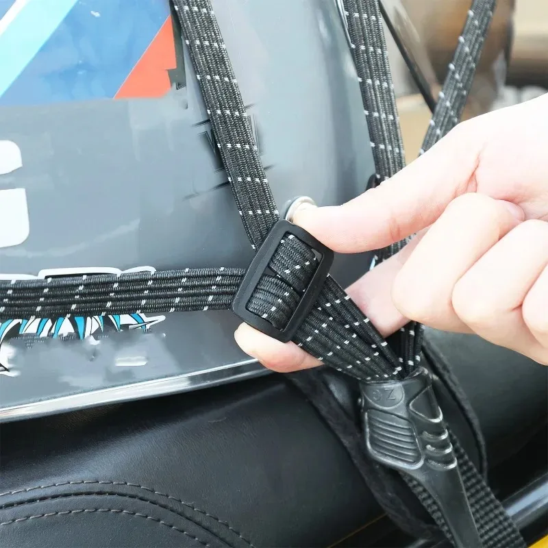 Reflective Motorcycle Bungee Cords Elastic Rope Fixed Strap Luggage 60/90CM Motorcycle Helmet Straps Hook Luggage Retractable