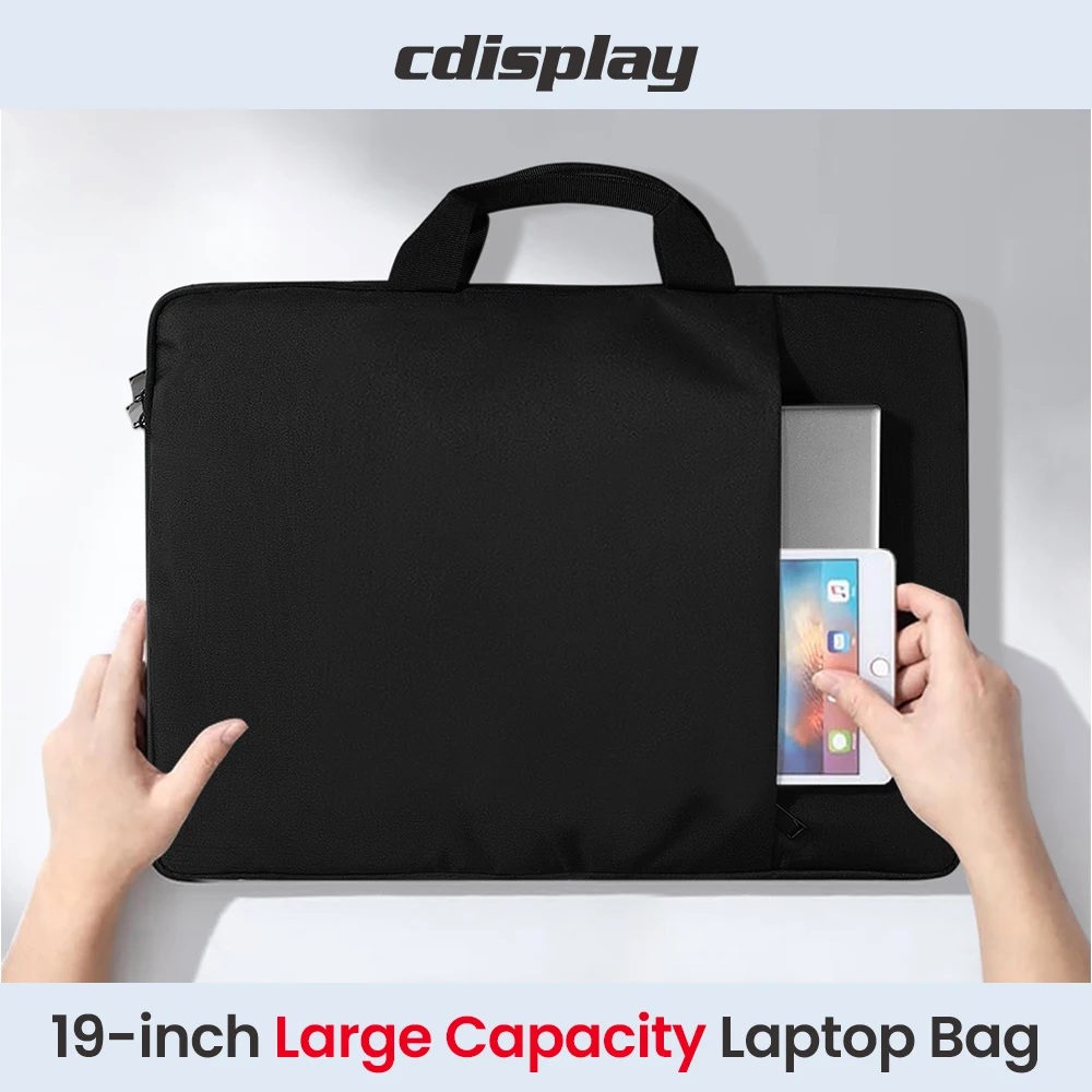Cdisplay 19인치 노트북 파우치 내구성 여행용 핸드백 충격방지 보호 컴퓨터 슬리브 케이스 손잡이 대용량 맥북 노트북가방