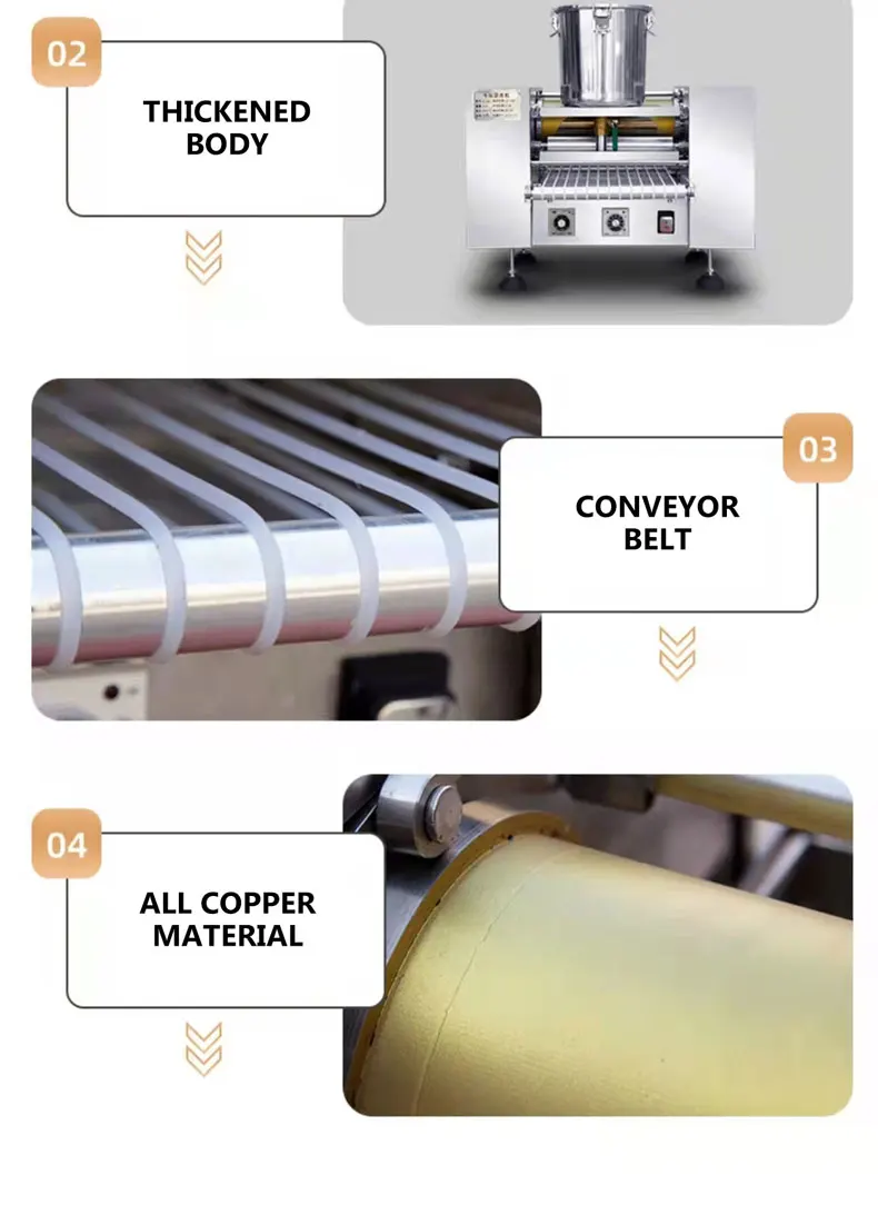 Description Picture 4 of itemCommercial Spring Roll Maker Crepe Maker Egg Crust Machine 6-inch Pancake Roast Automatic Vietnam Roll Making Machine tostapane