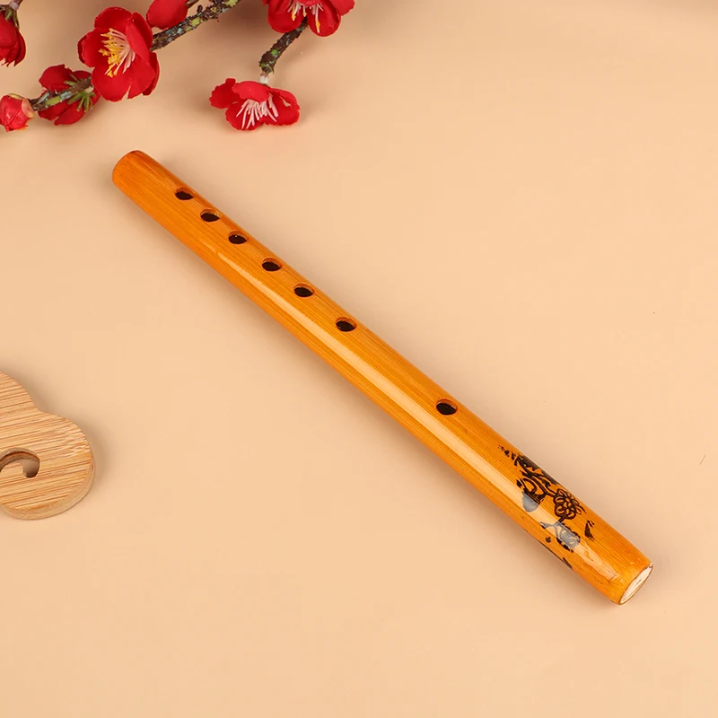 Chinese Traditional 6 Holes Bamboo Flute Instrument Vertical Flute Clarinet Student Musical Instrument Wood Color For Beginner