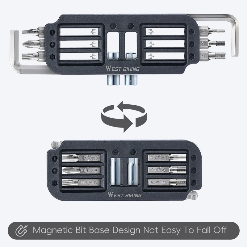 WEST BIKING Bicycle Repair Tools 10 IN 1 Multifunctional MTB Road Bike Tool Kit Portable Hexagonal Wrench Screwdriver Bit Tools 4