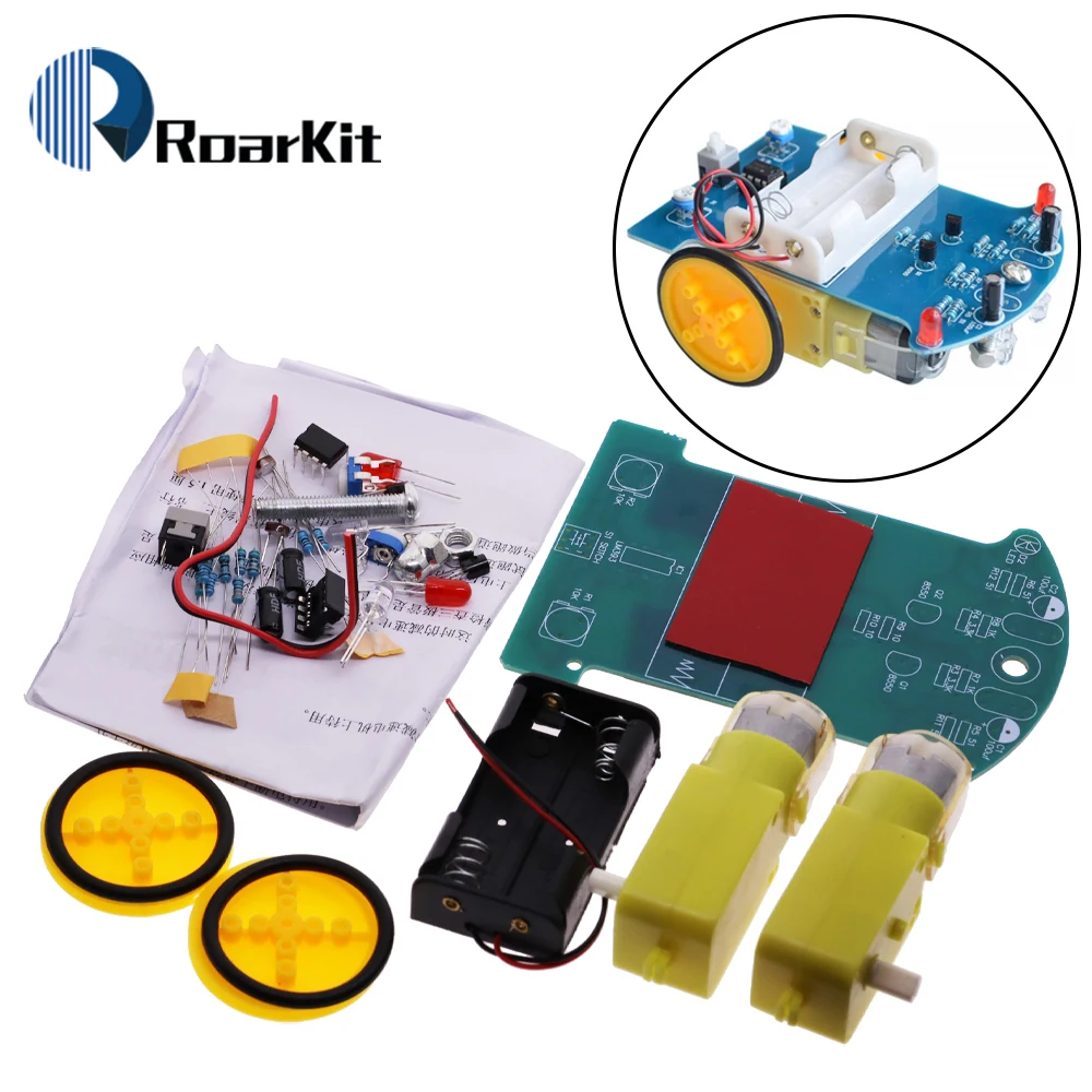 Vue de dessus du Robot Tank RC avec Capteur RoarKit, jouet éducatif pour enfants.