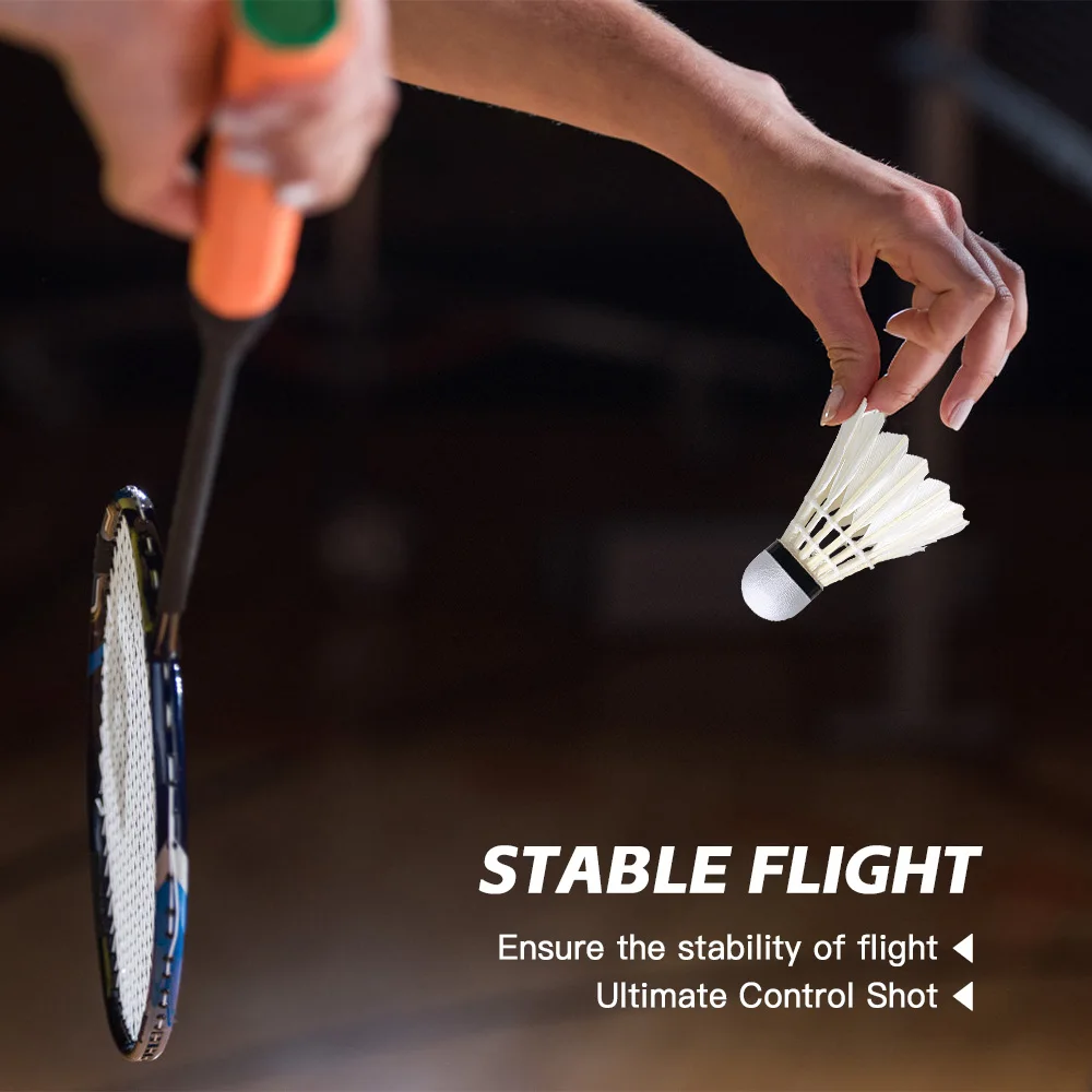 Feather Shuttlecocks for Badminton Outdoor Beginner Training Badminton Shuttlecocks Suitable for Balls 12-Pack