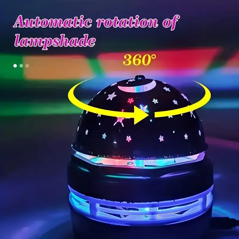 Starry Sky Lamp LED Starry Sky Lamp USB Power Supply Rotating Night Lights Galaxy Projector Mini Party Birthday Dancing Disco Stage Home Decor