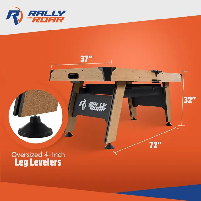 72 Inch Air Hockey Table with LED Scorer and Table Tennis Top