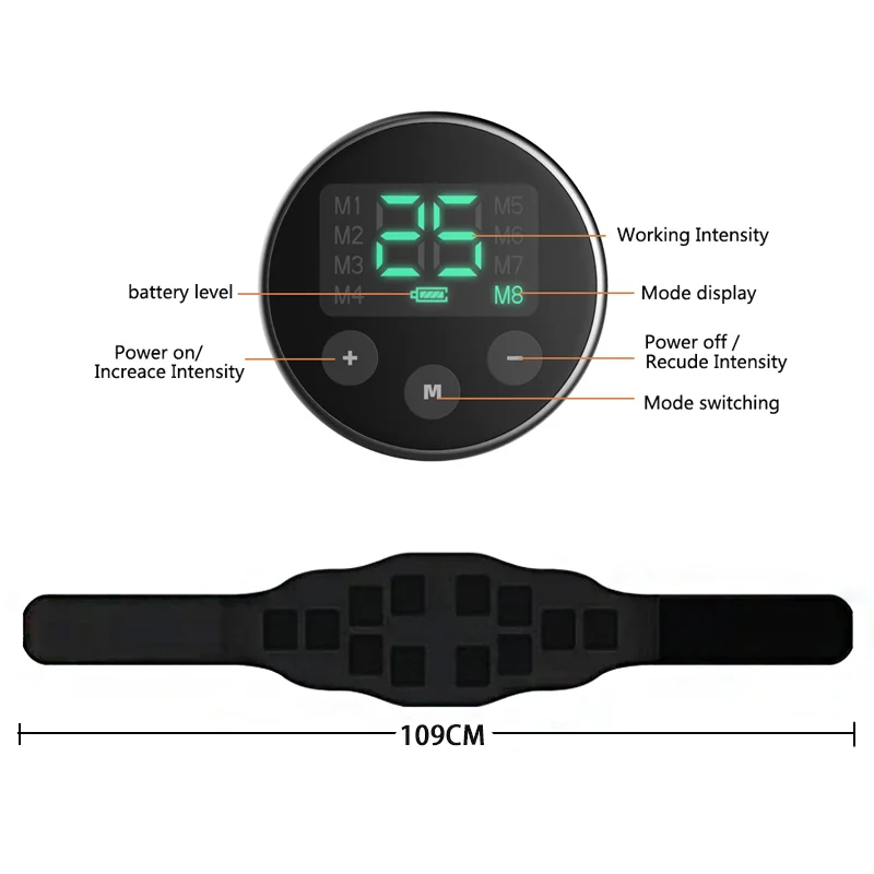 Abdominal Muscle Stimulator ABS Toning Belt EMS Muscle Stimulator Men Women Fitness Training Body Shaping