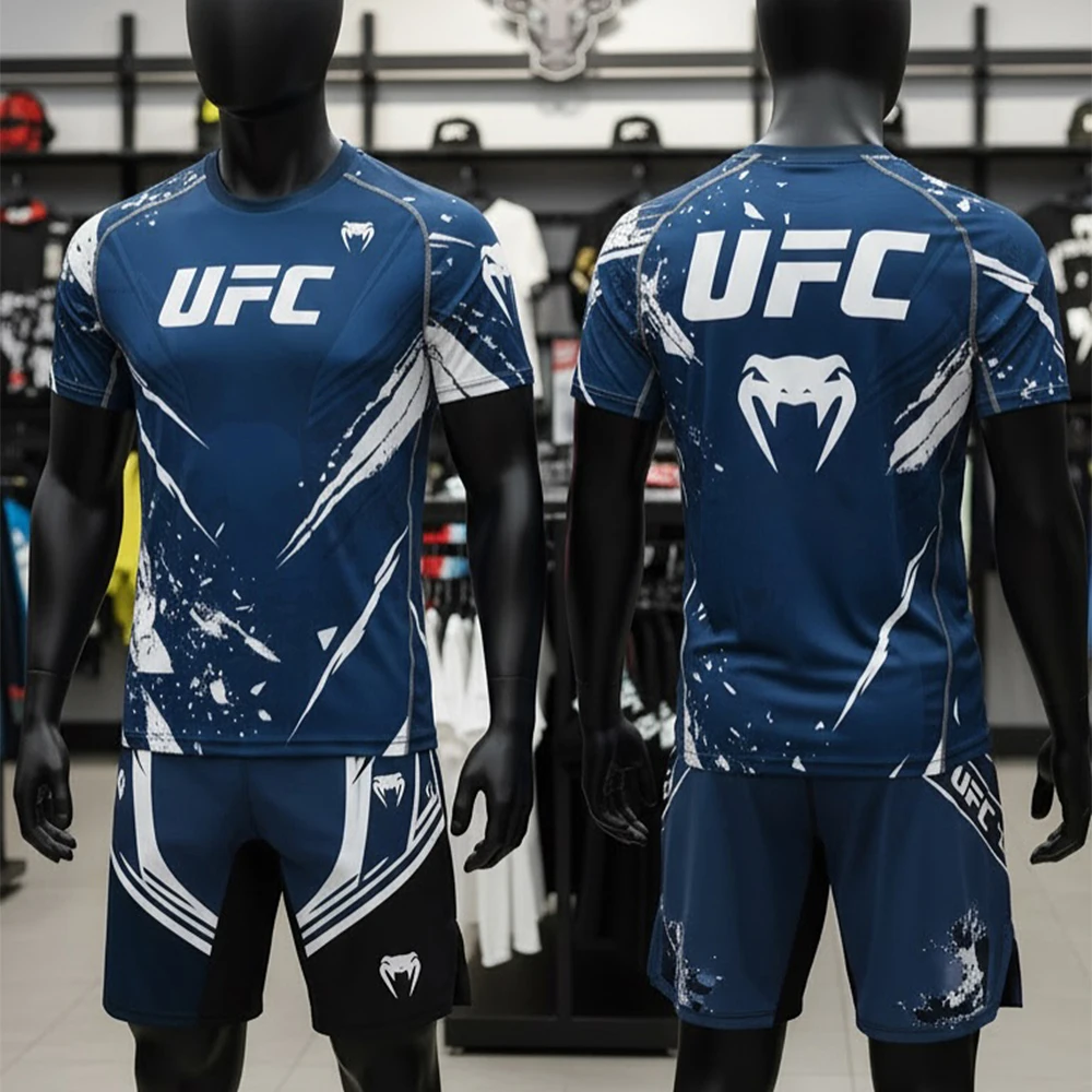 2026 키드 뉴 UFC 언라이벌드 바이 파이팅 나이트 스포츠 세트 남녀 MMA 복싱 트레이닝 세트 옥타곤 케이지 주짓수 티셔츠 반바지