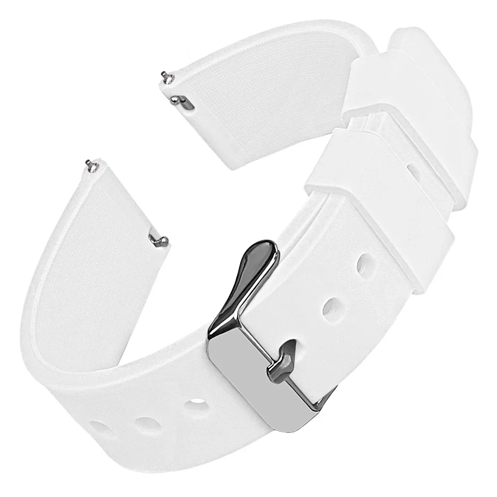 Durable Quick Release Silicone Sports Watchband with Polished Buckle