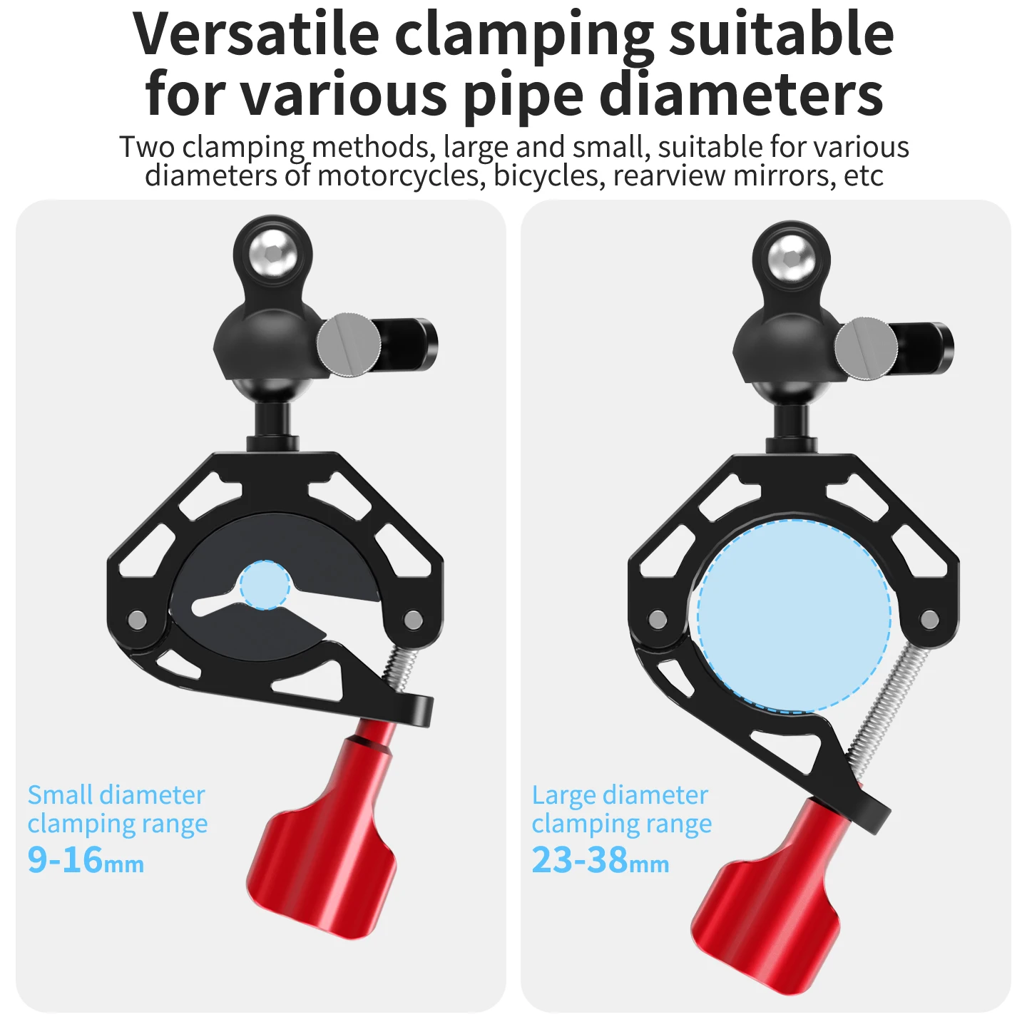 Handlebar Clamp Mount 360 Degree Ballhead Large Tube Bracket Super Clamp for GoP