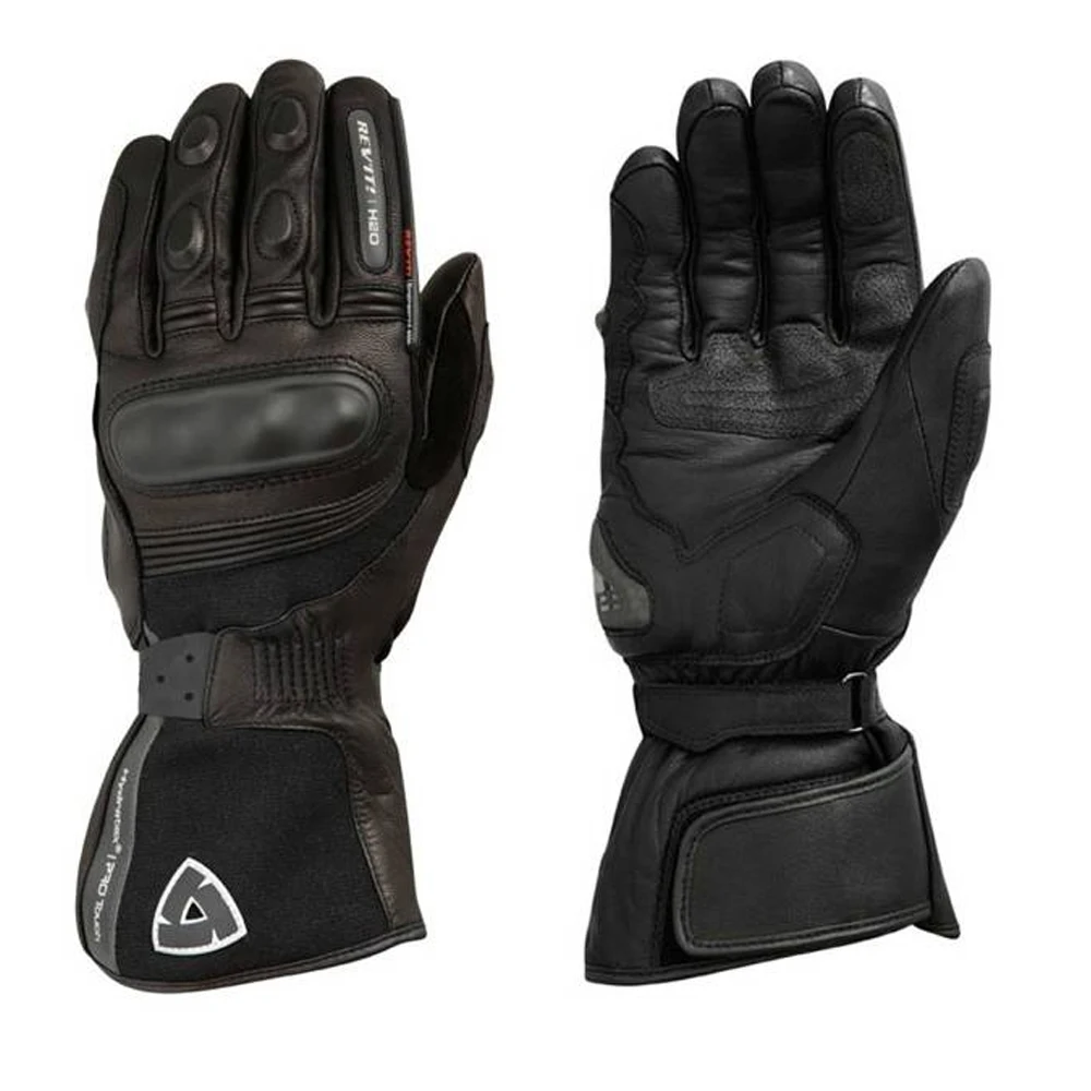 REVIT 겨울 따뜻한 방수 장갑, H20 터치 스크린 오토바이 남성용, 진짜 가죽 블랙