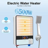Chauffe-eau électrique 6500W, chauffe-eau instantané avec douchette et écran tactile LED, montage mural pour salle de bain à domicile 2