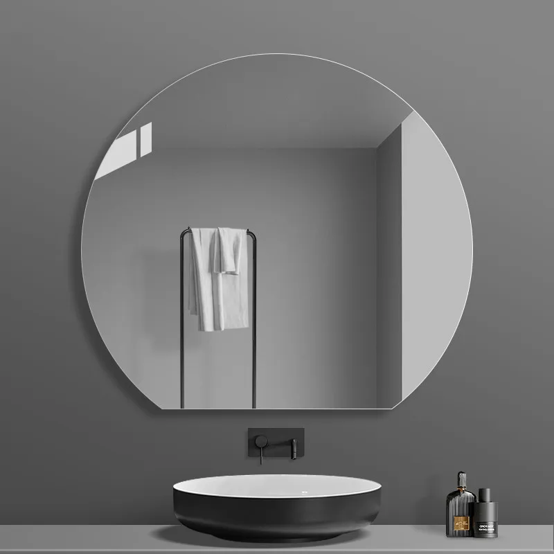 

Simple frameless bathroom mirror semi-circular mirror cosmetic mirror HD explosion-proof wall-mounted stickers