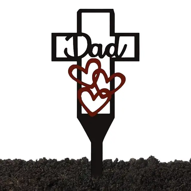 Temető Tét Emlékmű Sír Kerti Fém Apa Állatok Kövek Dekorációk Sírok Plakk Jel Sírjelző Virág - Image 5