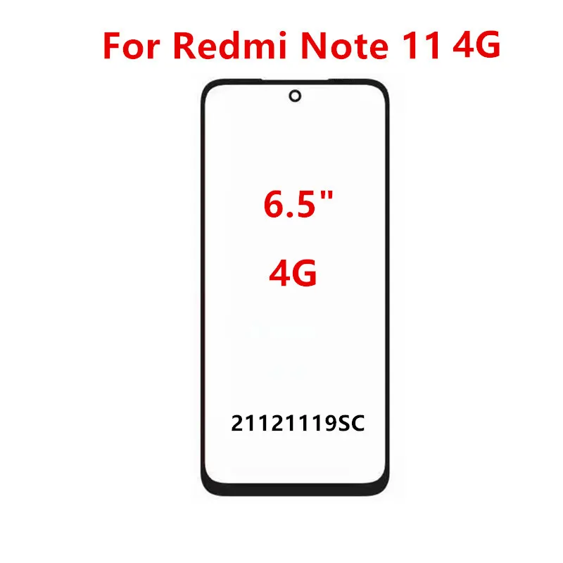 Outer Screen Front Touch Panel LCD Display Glass Cover Repair Parts + OCA for Xiaomi Redmi Note 11 Pro 4G 5G 11E SE 11R 11T