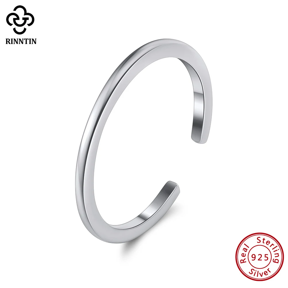 

Rinntin Minimalism 925 Sterling Silver Tiny Open Rings for Women Simple Dainty Stacking Finger Rings Jewelry APR10
