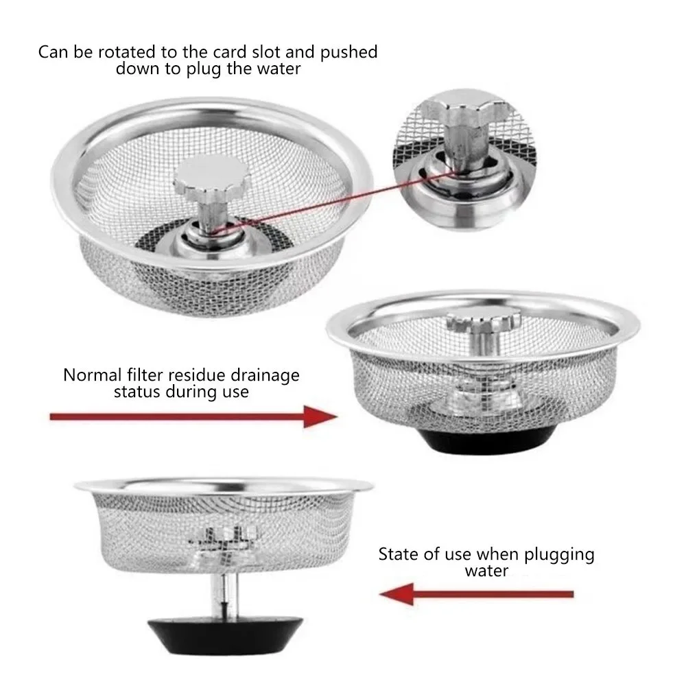 Kitchen Water Sink Filter Sink Mesh Strainer Kitchen Stainless Steel Strainer Bathroom Floor Drain Cover Cleaning Tools sink filter kitchen sink filter sink strainer kitchen sink strainer