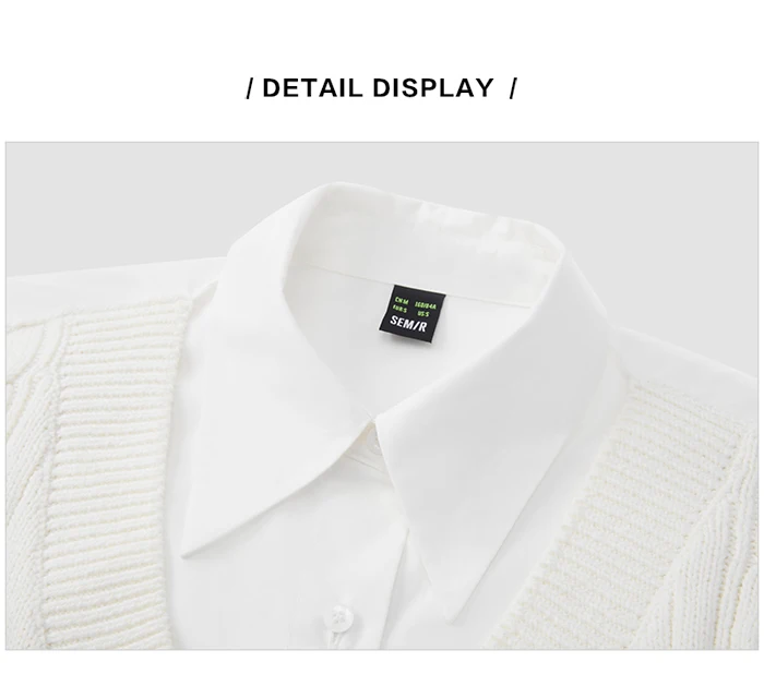 Dress Women Pointed Collar Stitching Fake Two-Piece Split Autumn New Oversize Literary Dress Gentle