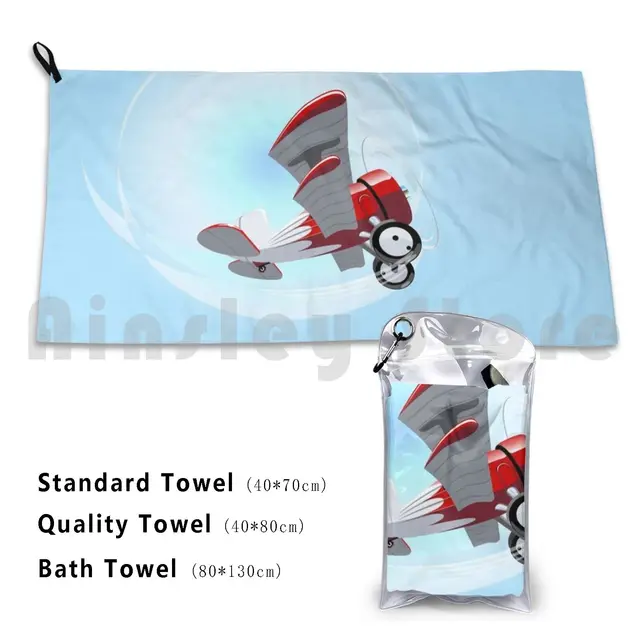 만화 복엽 비행기 목욕 타월: 다채로운 모험을 위한 편안한 동반자