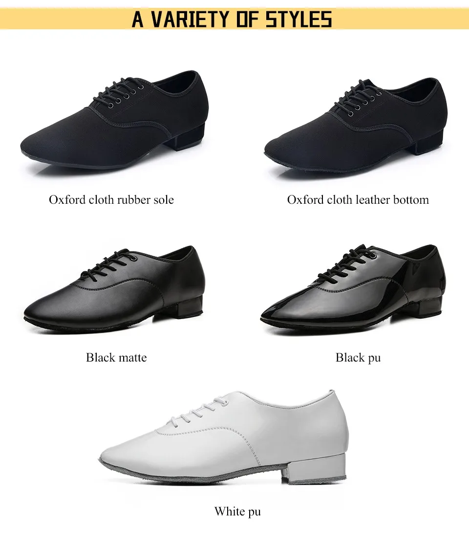 Diplip Men Latin Dance Shoes Modern Tango Salsa Leather Ballroom Shoes Square Heels Children Man Sneaker Jazz Back White Color 2