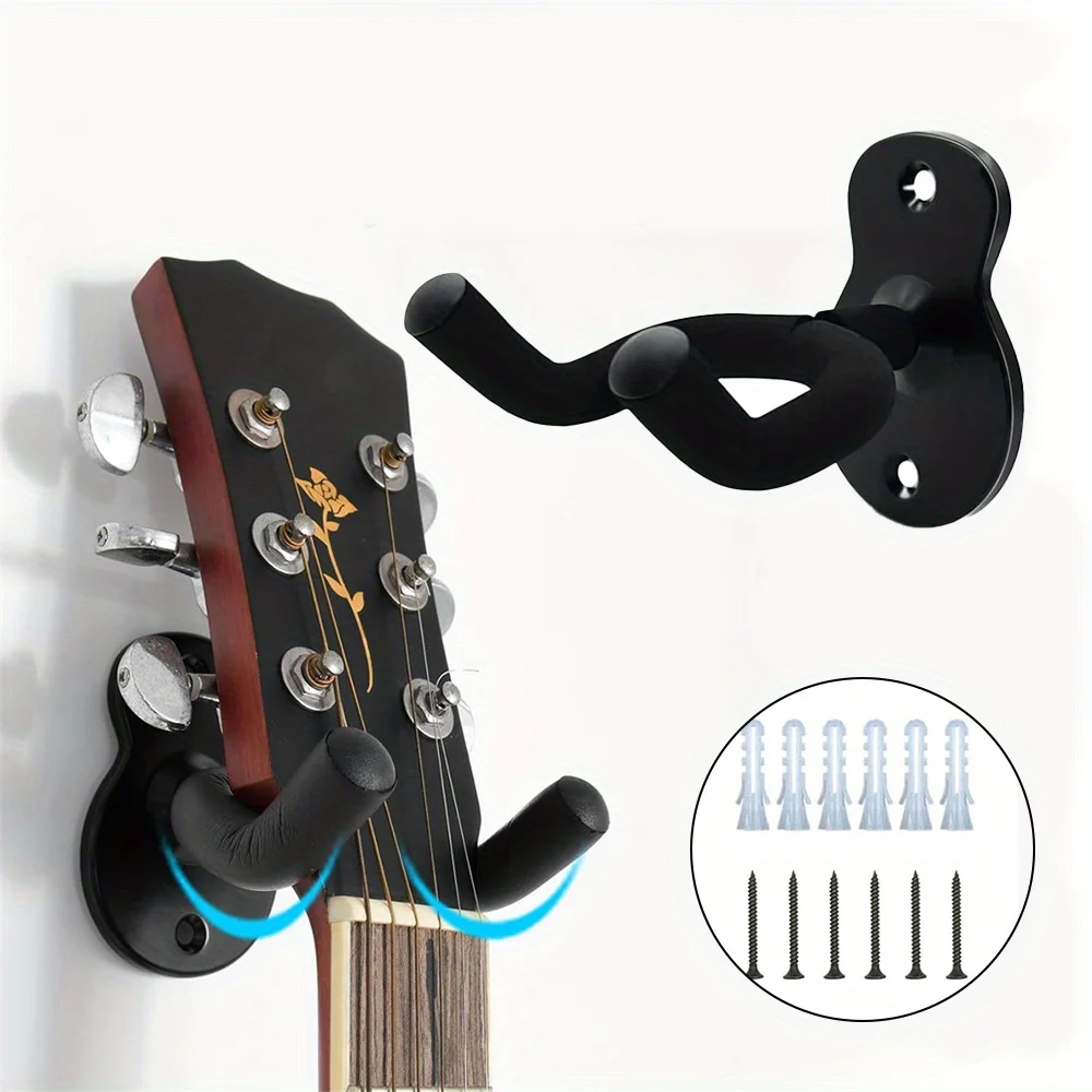 Guitar Wall Mount 1 Pc Metal U-Shaped Guitar Wall Mount Stand Hanger Holder Hook for Acoustic Electric Guitar Banjo Bass Gift for Player