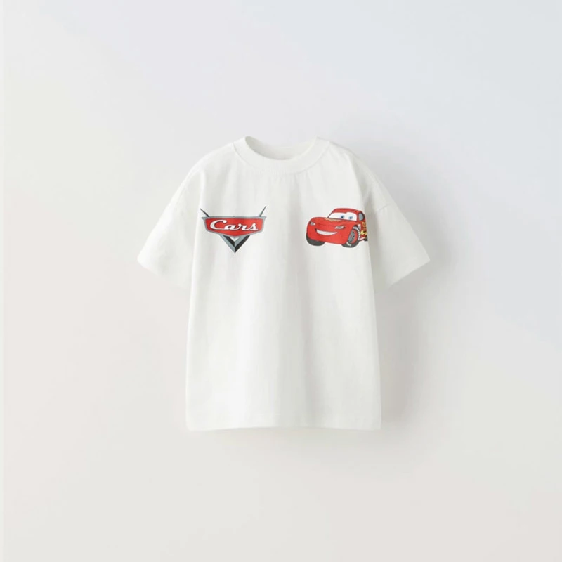 9m-7y Children Clothing Cartoon Car T-shirt Tops Crewneck Summer Loose Fashion Short Sleeve Tees Kids Clothes Boy's Tshirts NEW 4