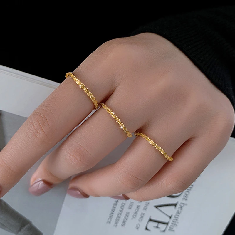 Silver Color Sparkling Ring New Trend Simple Elasticity Creative Unique Finger Ring Women Wedding Fashion Jewelry