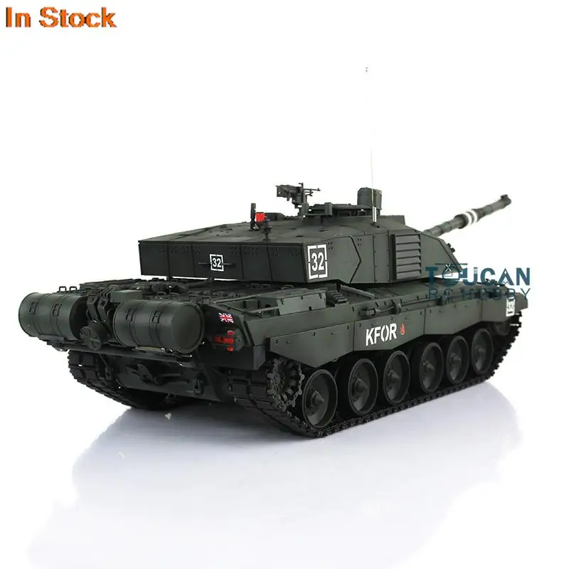 1/16 Heng Long Dark Green 7.0 Upgrade Challenger II RTR RC Tank 3908 Metal Tracks Gearbox Infrared Function BB Shooting TH17747 3
