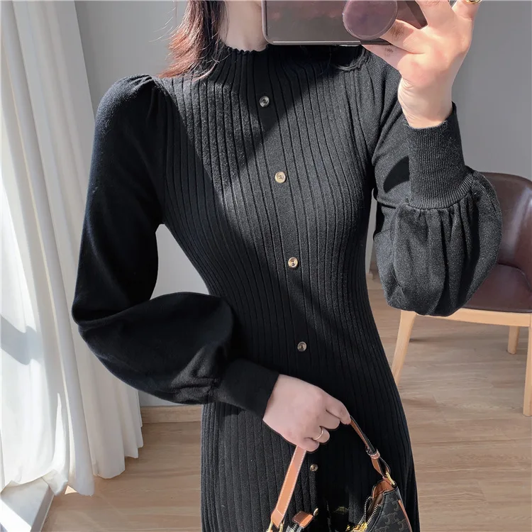 Elegant Fashion Vest A-Line Knitted Sweater Casual Maxi Dress