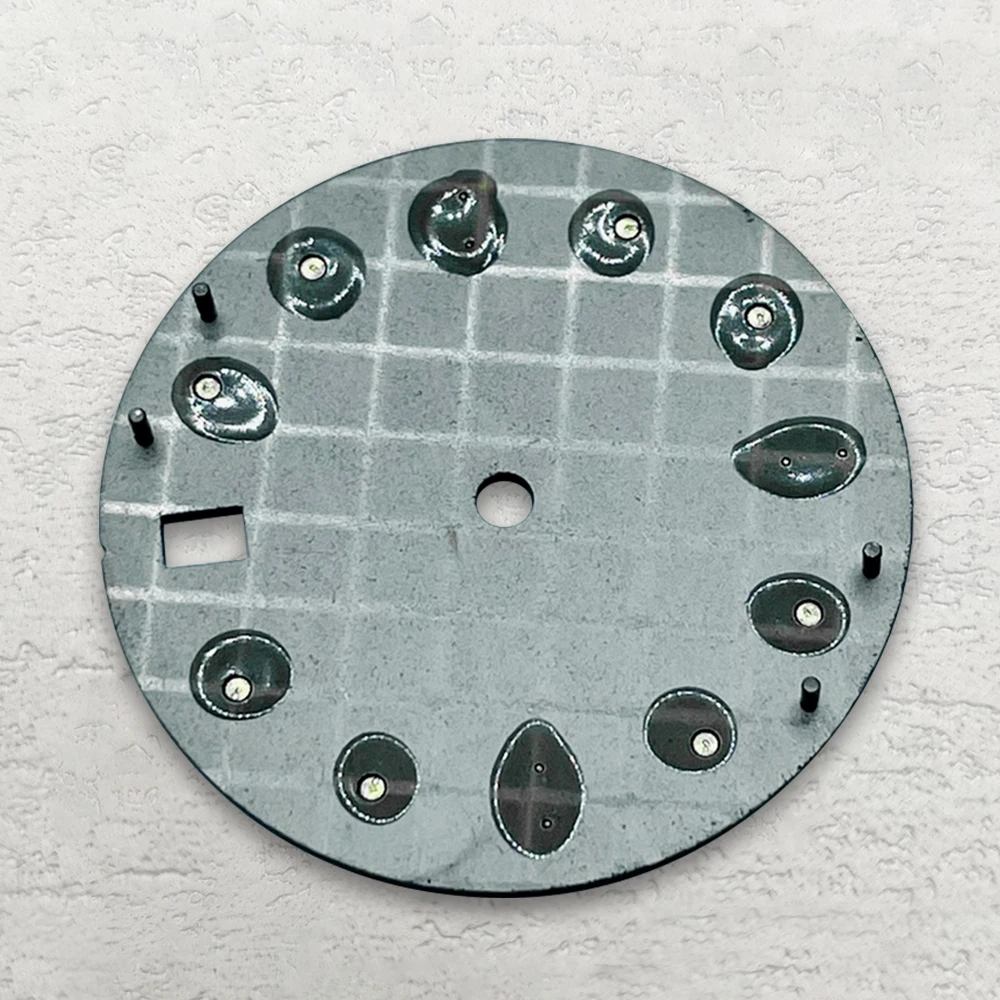 28.5mm S Logo Fish Scale Dial Fit NH35/NH36/4R Movement C3 Strong Green Luminous Watches Modification Accessories 3 /3.8 O'clock