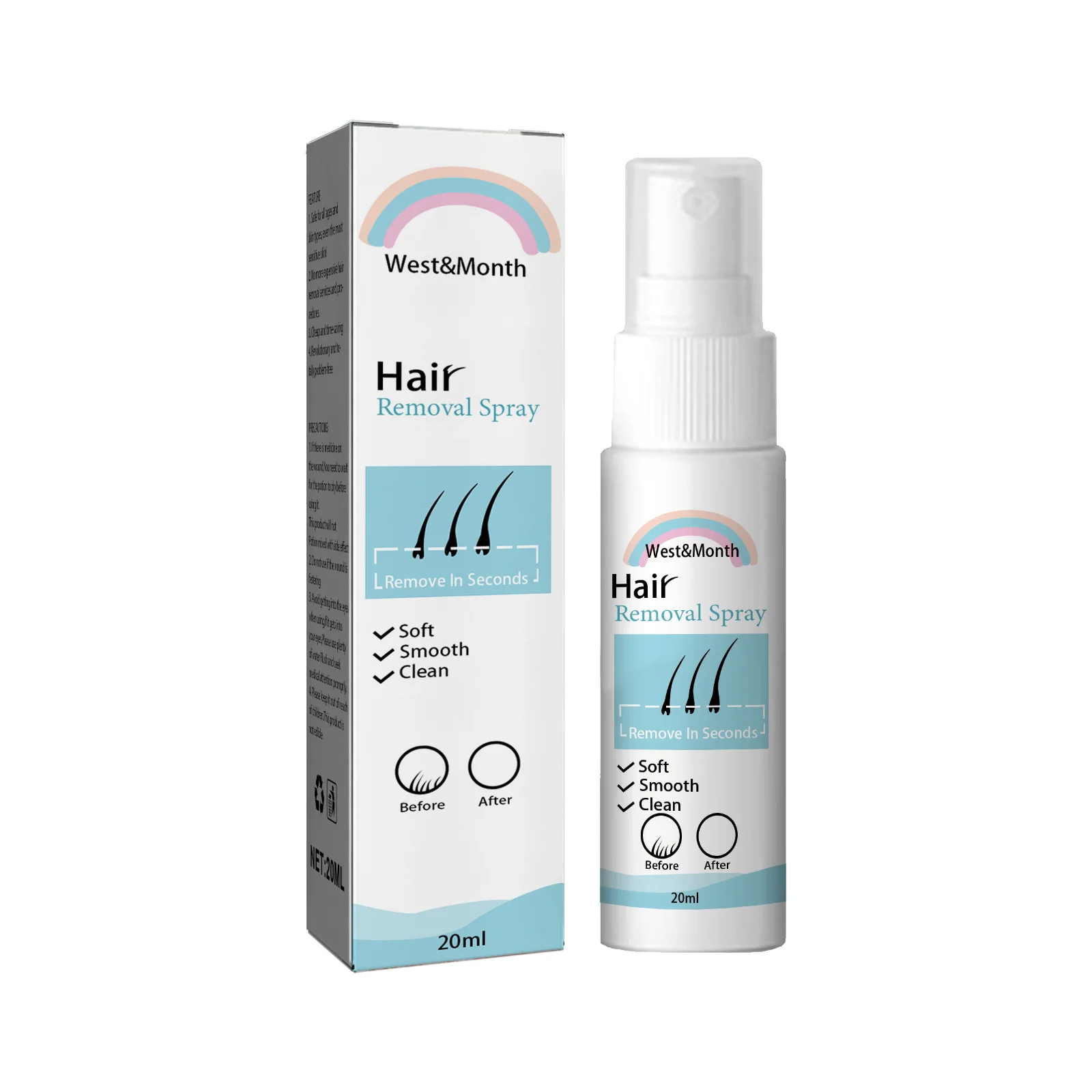 Permanent Hair Removal Spray Hair Growth Inhibitor Natural Painless Depilatory Cream Body Armpit Private Parts Hair Remover 20ml 2