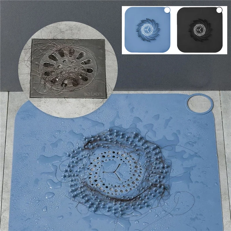Dradorant Pad Anti Clogging Hair Catcher Stopper Bathroom Accessories Cover Sink Filter Silicone Deo Floor