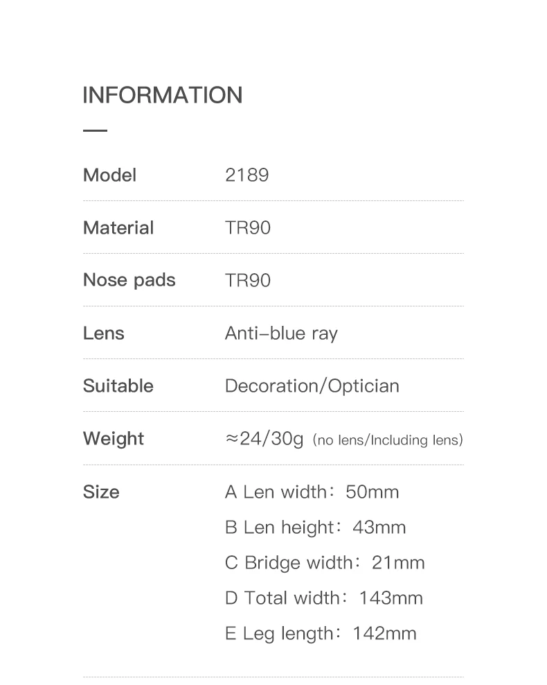 GENEVIEVE Classic Simple Design UV Protection Customizable Prescription Sunglasses Polarized Prescription Sunglasses 2189