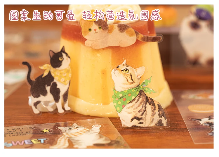 20 Blatt Kawaii Corner Cat Series Cartoon gestanzte Aufkleber Buch DIY Tagebuch Handyhülle Scrapbook Material Niedliche Briefpapieraufkleber – Detail 9