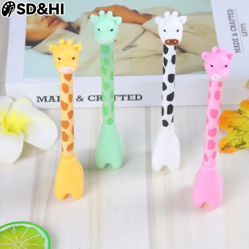

0.5mm Black Refill Signature Pens Creative Cartoon Cute Giraffe Standable Gel Pen School Office Supplies For Children's Gift